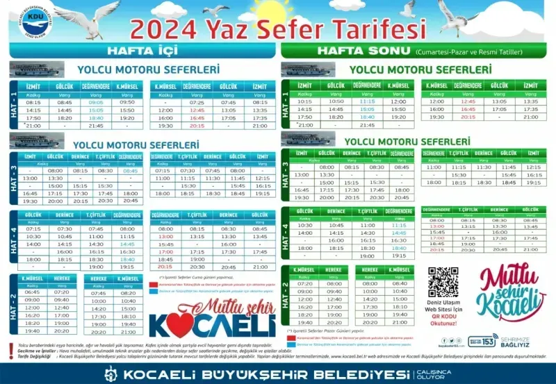 Deniz ulaşımında yaz sefer tarifesi başlıyor