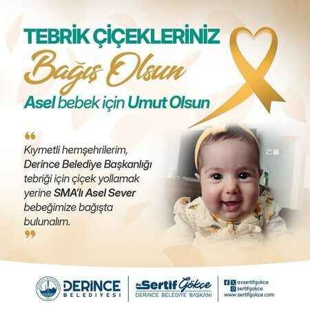 Derince Asel bebek için tek yürek! Başkan Gökçe'den çağrı 