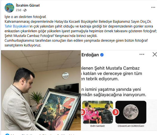 Erdoğan paylaştı: Büyükakın’ın o fotoğrafı birinci seçildi!