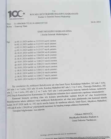 İzmit Belediyesi'nden Tutuş'a cevap: Gerçekler raydan çıkmasın”
