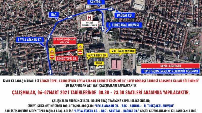 Cengiz Topel Caddesi iki gün kapalı!