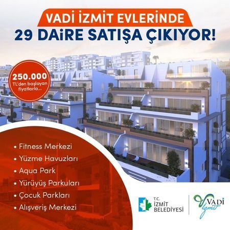 Vadi İzmit evlerinde 29 daire satışa çıkıyor