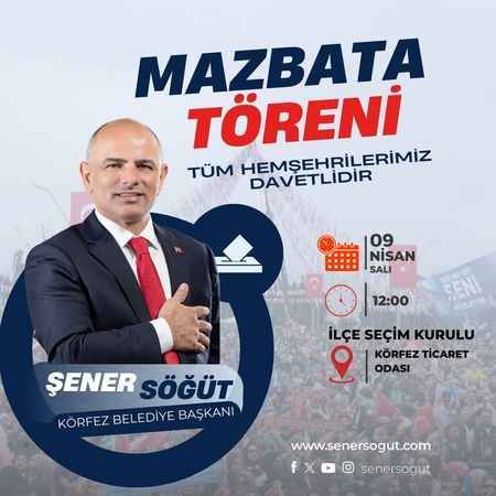 Şener Söğüt mazbatasını alıyor