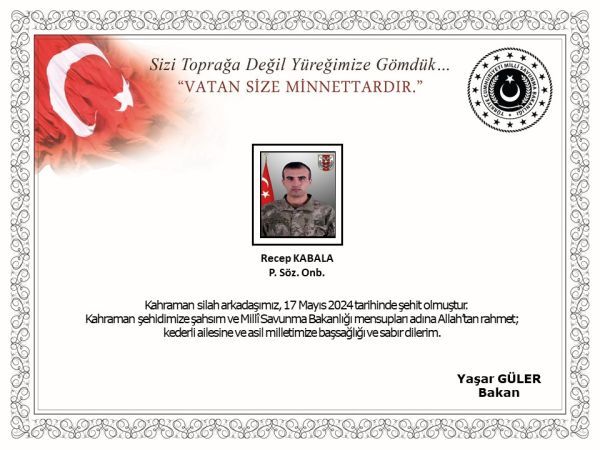 Pençe-Kaplan Harekatı'ndan acı haber: Bir asker şehit oldu