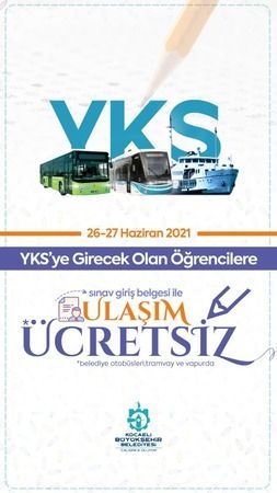 YKS'ye girecek öğrencilere ulaşım ücretsiz!