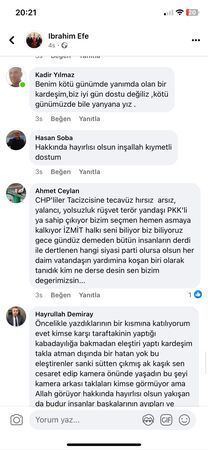 Efe'ye destek mesajları