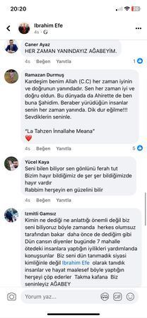 Efe'ye destek mesajları
