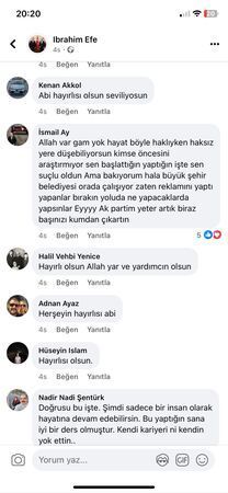Efe'ye destek mesajları