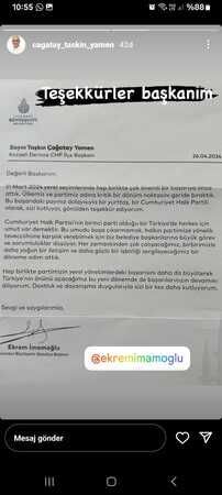 Ekrem ‘Patrondan’ Derince ilçe başkanlığına teşekkür!