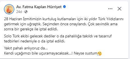 Fatma Kaplan Hürriyet yine tıkandı: Kendi uçağımızı da uçuramayacaksak!