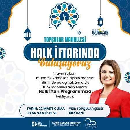 İzmit Belediyesi, halk iftarının bugünkü durağı Topçular
