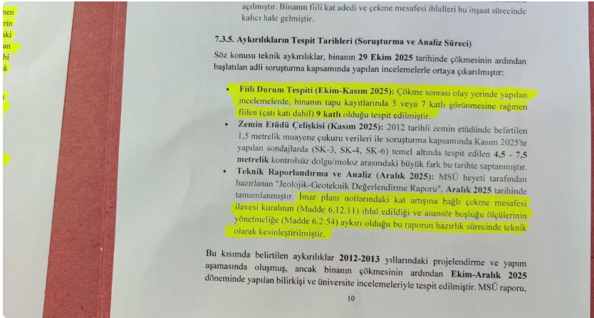 Gebze'deki bina faciasında nihai rapor savcılığa sunuldu 