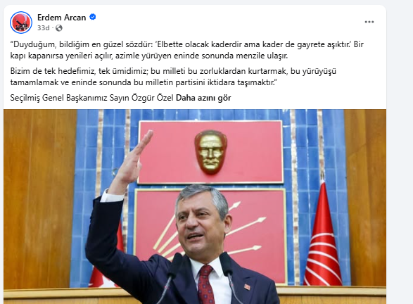 CHP'deki 26 il kararından sonra Arcan'dan dikkat çeken paylaşım 