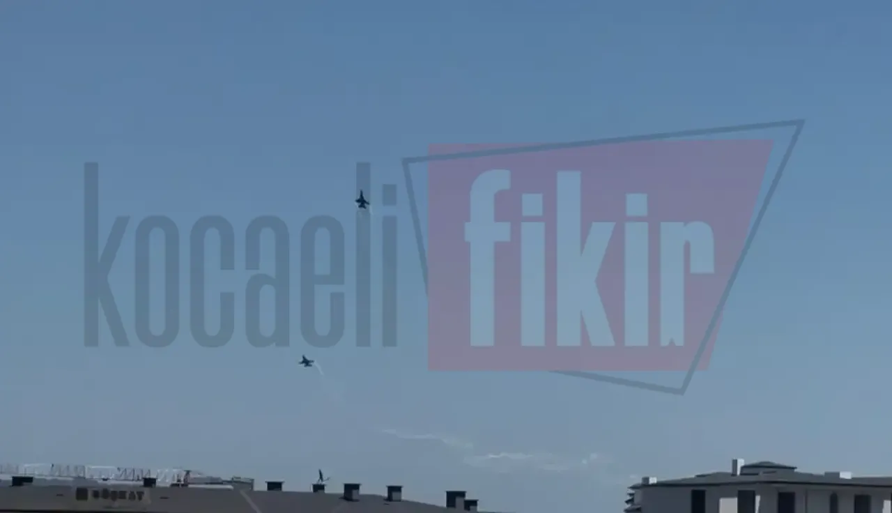 Kartepe'de ikinci kez F-16 heyecanı: Vatandaşlar gökyüzüne kilitlendi