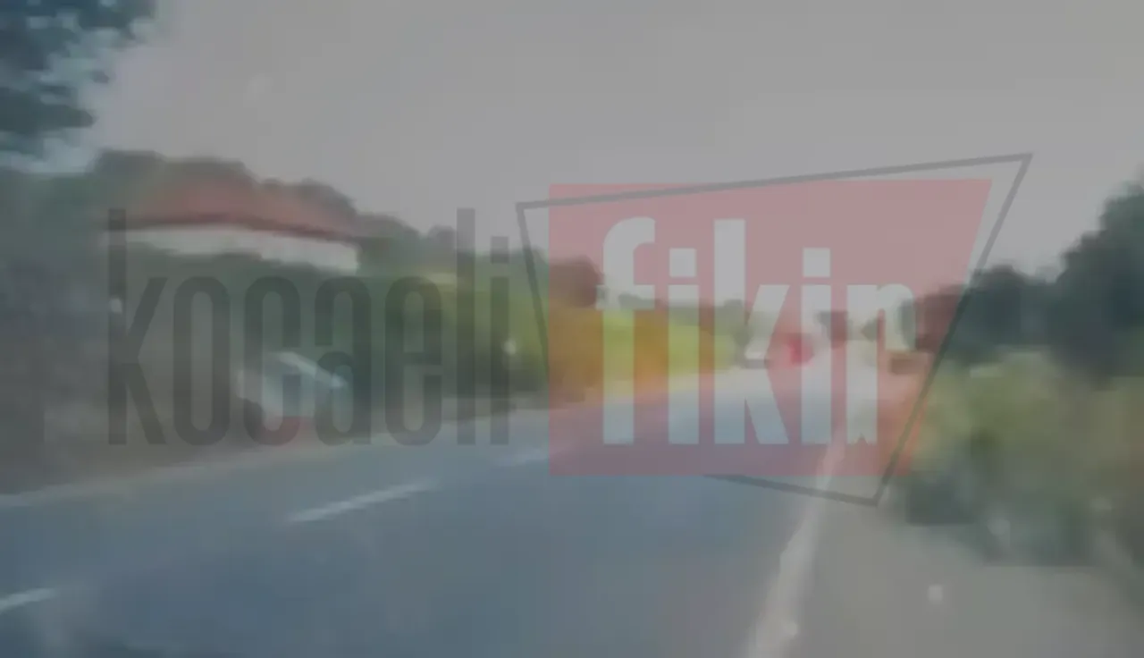 Faciaya ramak kaldı: Kefken yolunda korkutan kaza anı kamerada