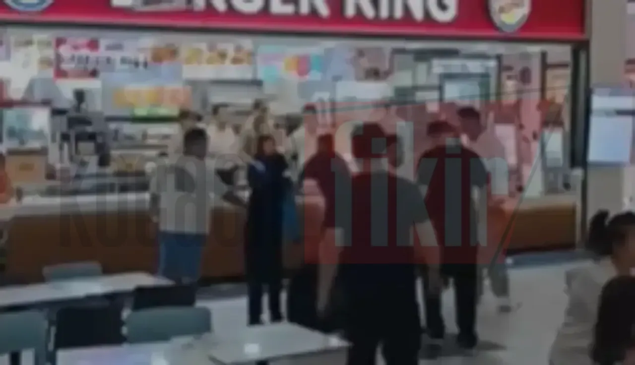 Kipa AVM’de kavga çıktı! Tepsiler havada uçuştu