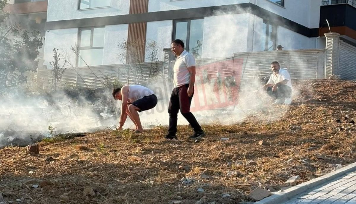 Derince’de korkutan yangın! Başkan Gökçe de söndürme çalışmalarına katıldı