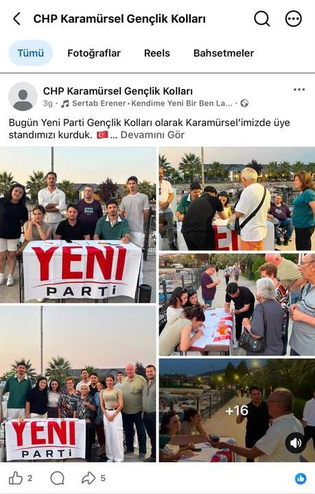 YENİ Parti’nin çalışmaları CHP'nin hesabından paylaşıldı!