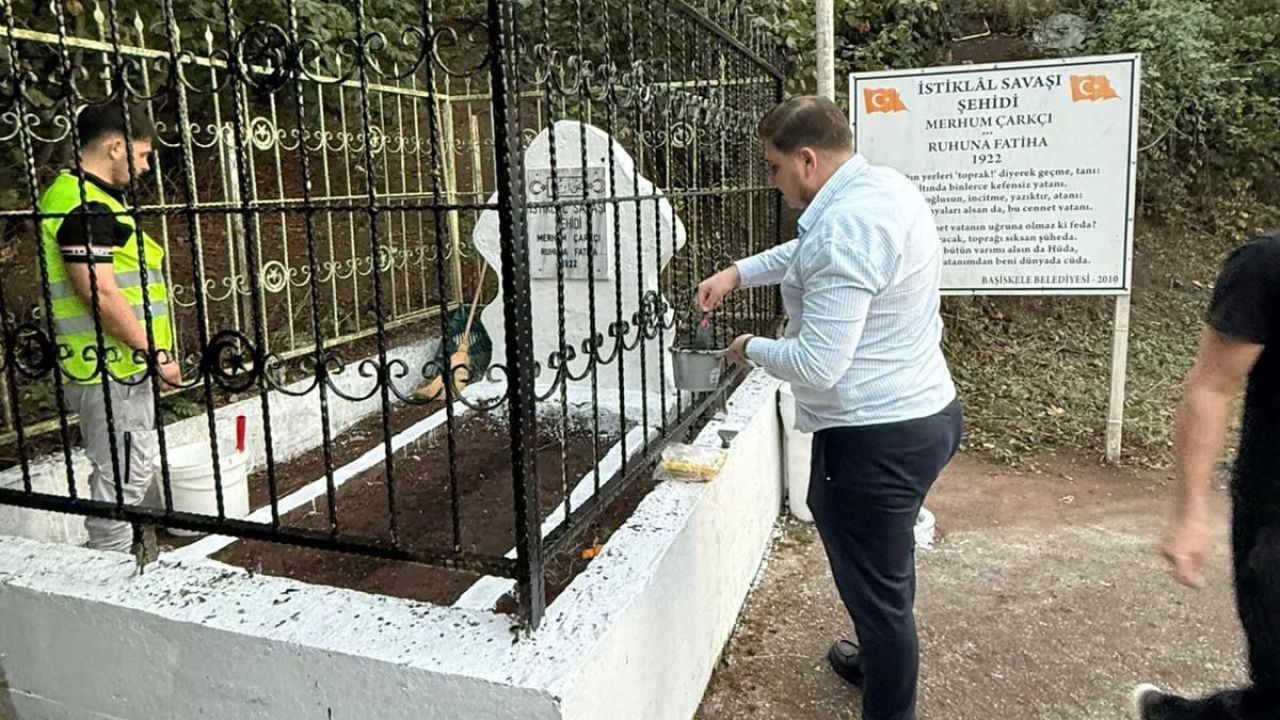 Başiskele'de ecdada vefa! İstiklal Savaşı şehidinin kabri yenilendi
