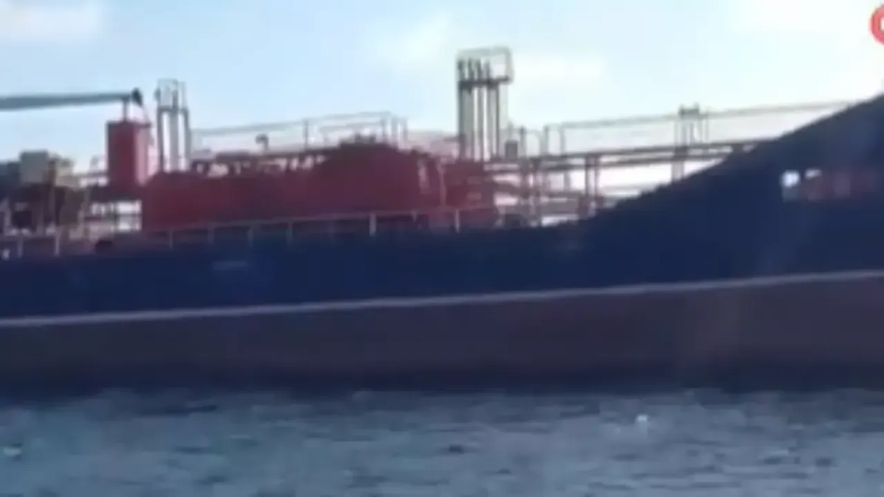 Kocaeli 'den yola çıkan gemi kaza sonrası böyle görüntülendi