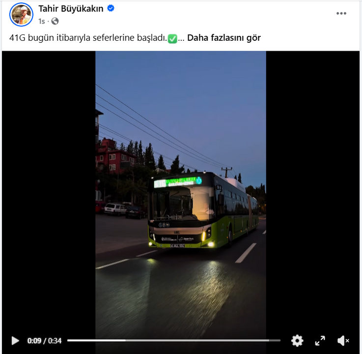 Kocaeli’de toplu ulaşımda yeni dönem! 41G ilk seferini yaptı