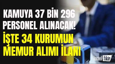 Resmi Gazete'de yayımlanan 34 kamu kurumu personel alımı ilanına göre