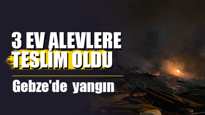 Kocaeli'nin Gebze ilçesinde müstakil evde çıkan yangın, bitişiğindeki 2 eve