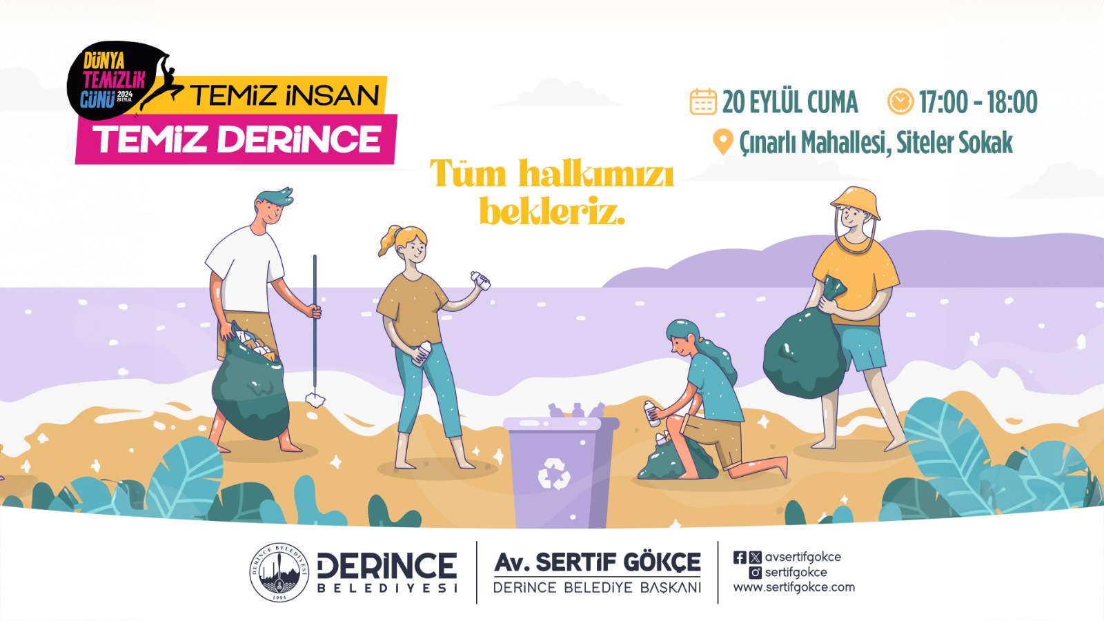 Derince Belediyesi, Dünya Temizlik Günü’nde farkındalık oluşturmak amacıyla “Temiz İnsan,