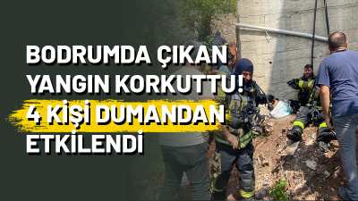 Kocaeli'de apartmanın bodrum katında çıkan yangını söndürmek isteyen 4 kişi