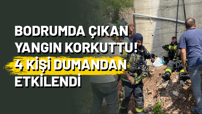 Kocaeli'de apartmanın bodrum katında çıkan yangını söndürmek isteyen 4 kişi