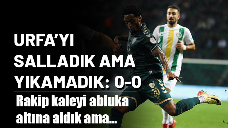 Kocaelispor Trendyol 1. Lig'de karşı karşıya geldiği Şanlıurfaspor ile 0-0