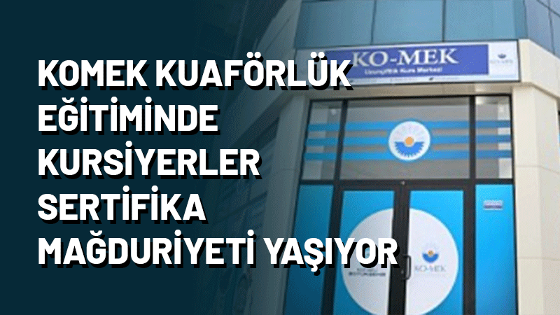 Kocaeli Gebze KOMEK'te kuaförlük eğitimi alan kursiyerler, aldıkları sertifikaların iddiaya