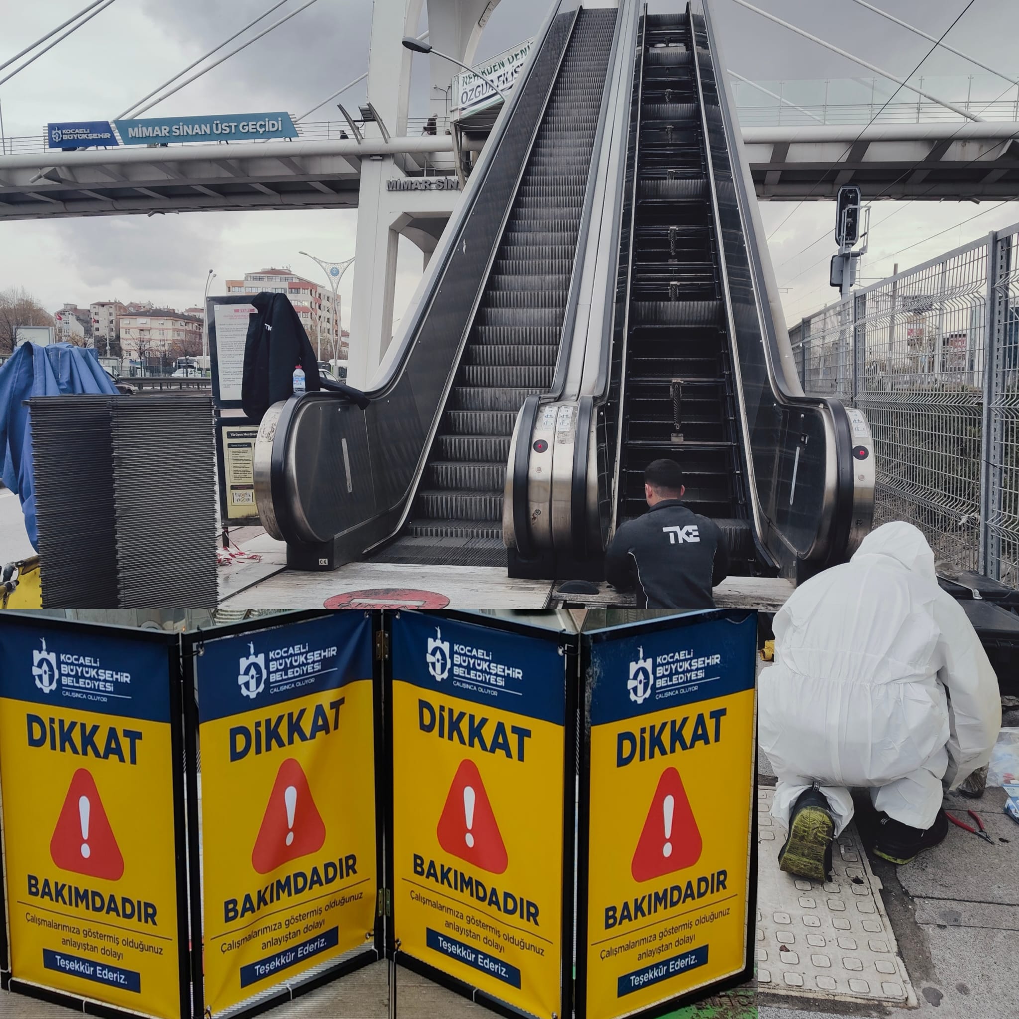 İzmit Mimar Sinan üst geçidinin D-100 Ankara istikameti orta kısımdaki