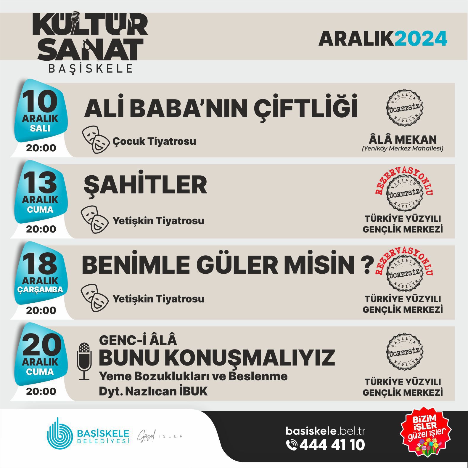 Başiskele Kültür-Sanat” Aralık’ta da dopdolu