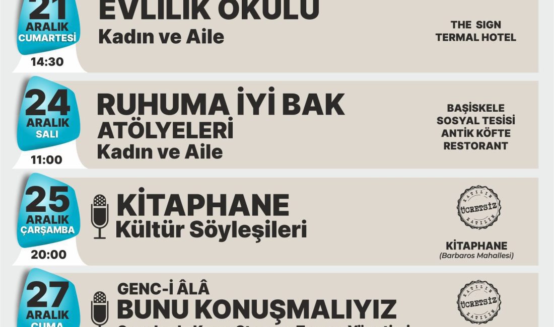 Başiskele Belediyesi, “Başiskele Kültür-Sanat” programlarında kapsamında Aralık ayında da Başiskeleliler