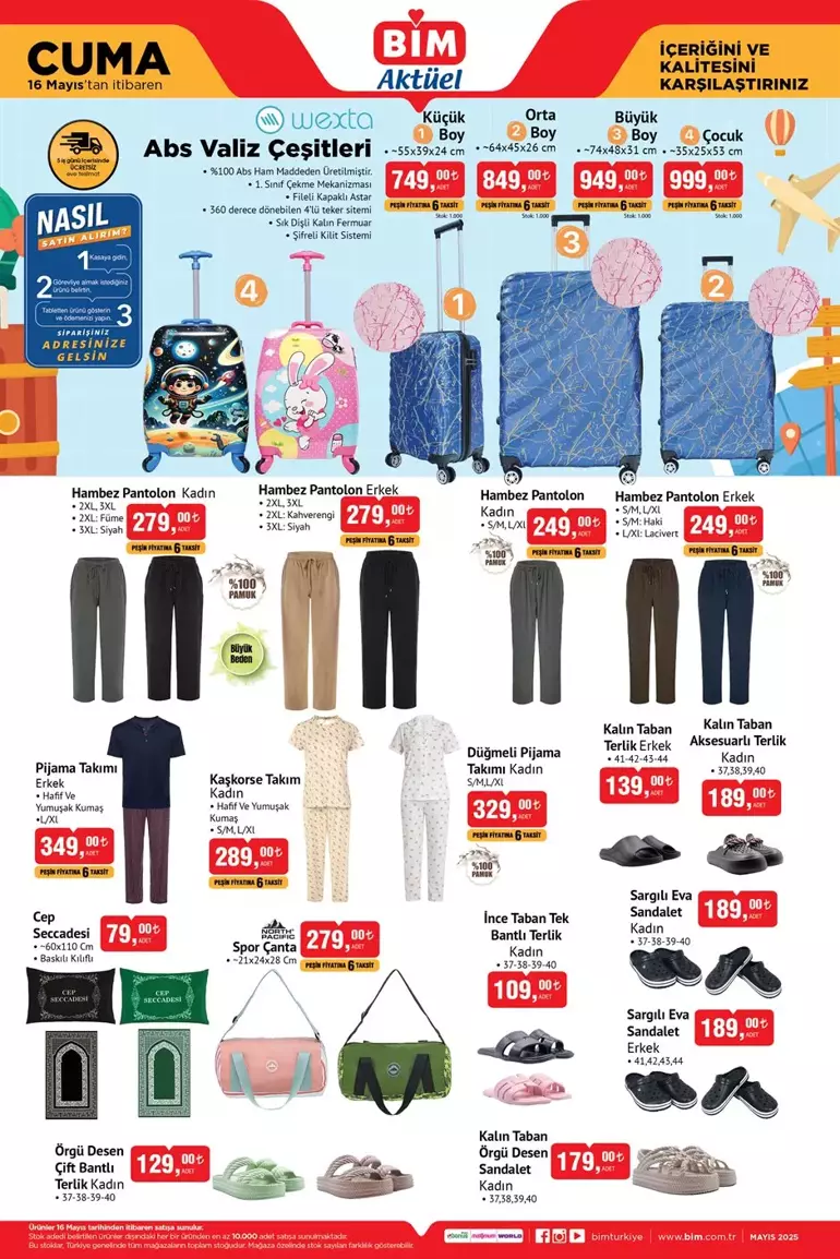 16 Mayıs Cuma BİM aktüel kataloğunda raflarda ne var?