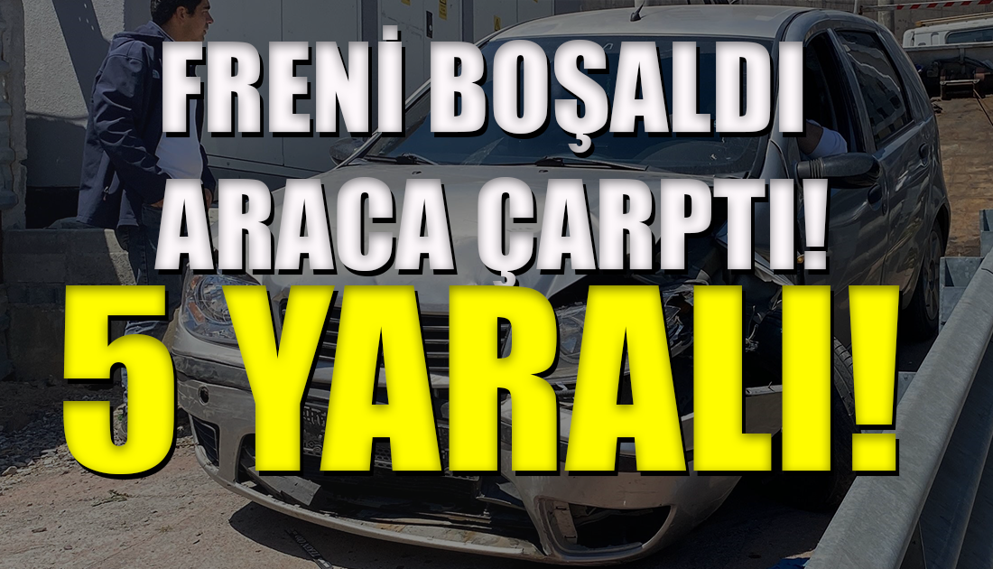 Kocaeli'nin İzmit ilçesinde freni boşalan otomobil, trafik ışıklarında bekleyen otomobile