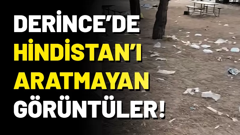 Kocaeli'nin Derince ilçesinde, bir mesire alanında yapılan eğlencenin ardından geriye