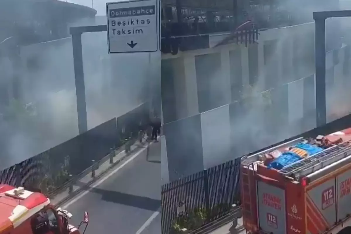Shakhtar Donetsk maçı öncesi Beşiktaş Stadyumu'nun etrafında yangın çıktı. İtfaiye