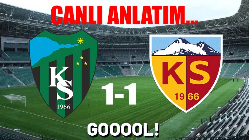Kocaelispor Trendyol Süper Lig'in dördüncü haftasında sahasında Zecorner Kayserispor ile