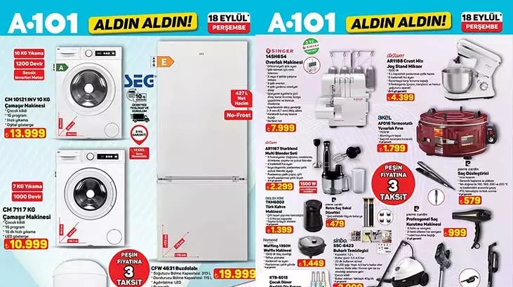 A101 Aldın Aldın 18 Eylül Perşembe aktüel kataloğu yayımlandı. Perşembe