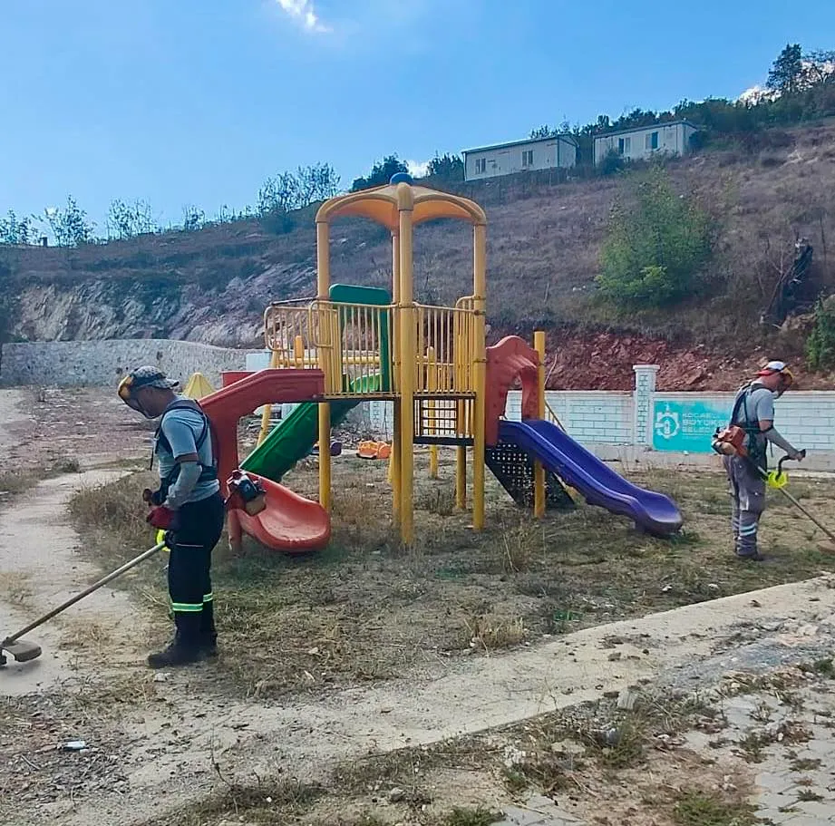 Körfez genelinde parklara düzenli bakım