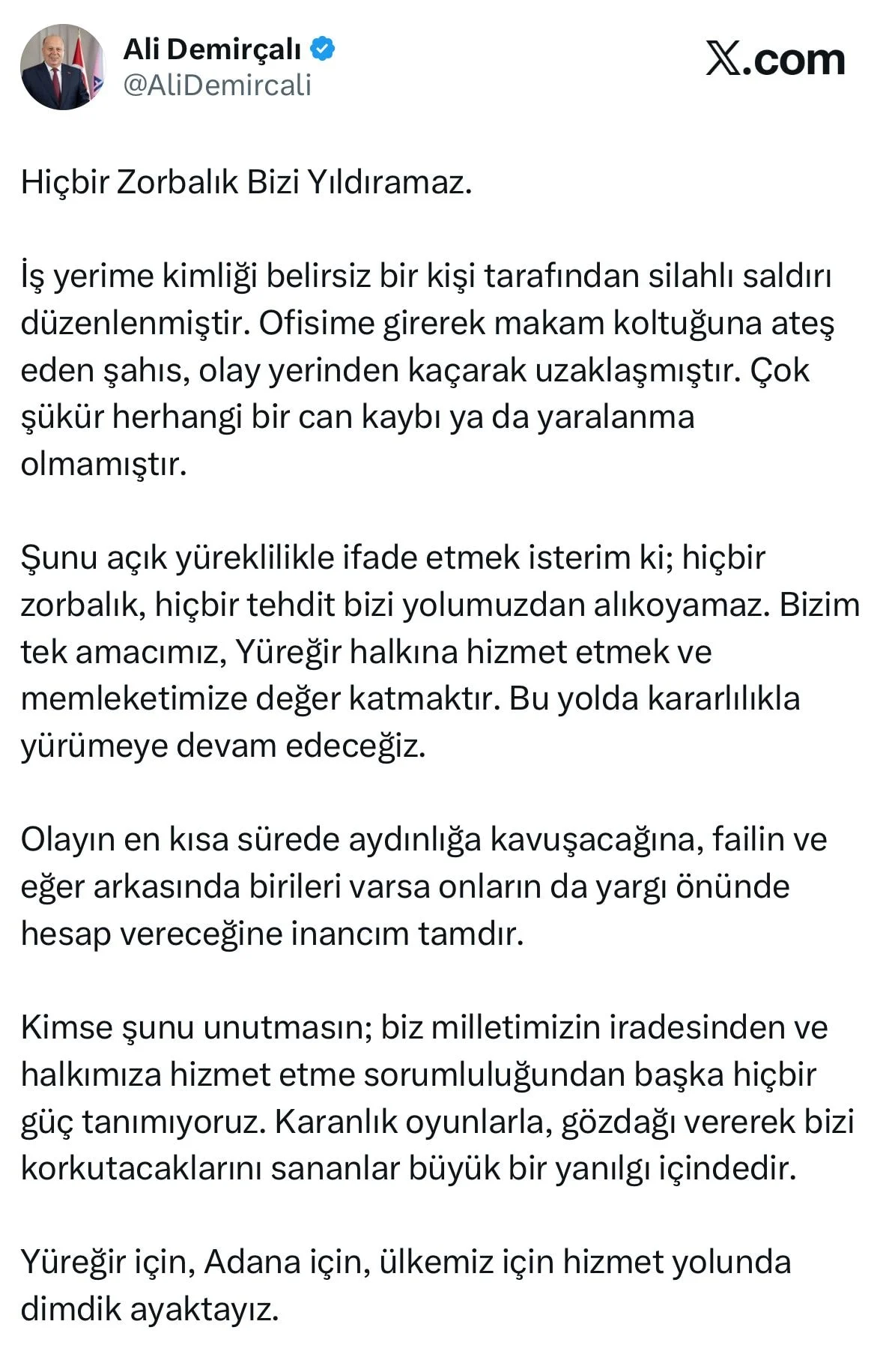 CHP'li belediye başkanının iş yerine silahlı saldırı