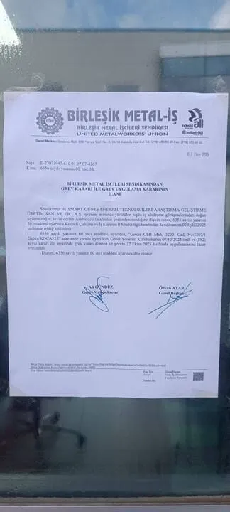 Kocaeli'deki Smart Solar işçileri greve çıkıyor!
