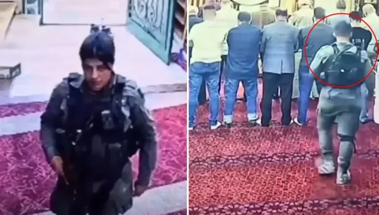 İsrail polisi camiye ayakkabı ile girip namaz kılanları gözaltına aldı