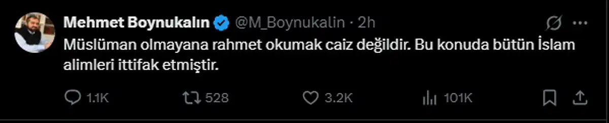 Kocaeli Müftülüğü’nün 10 Kasım duyurusunun ardından Boynukalın’dan tartışma yaratan paylaşım