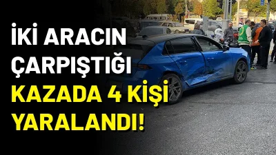 Kocaeli’nin İzmit ilçesinde iki aracın çarpışması sonucu meydana gelen trafik