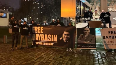 Hollanda’da tutuklu bulunan uyuşturucu baronu Hüseyin Baybaşin için düzenlenen eylemin