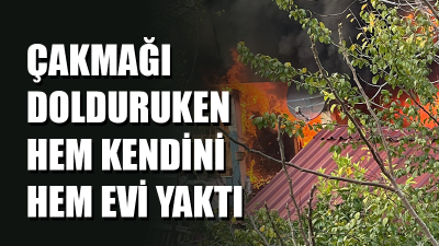 Kocaeli’nin Derince ilçesinde çakmağı doldurmak isteyen yaşlı kadın alevler arasında