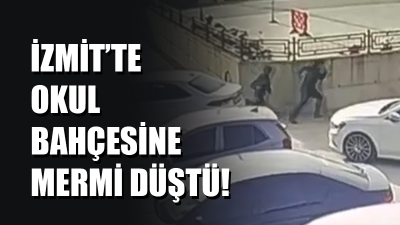 Kocaeli’nin İzmit ilçesinde bir lisenin bahçesinde park halindeki otomobilin cam